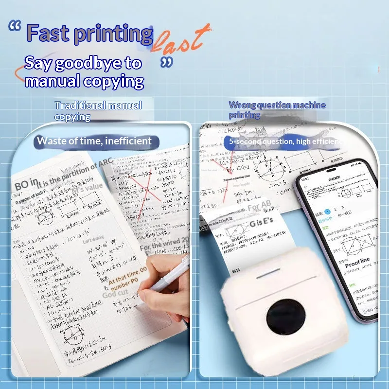 Home Office Questions - Draagbare mini-thermische printer, draadloze zakprinter voor