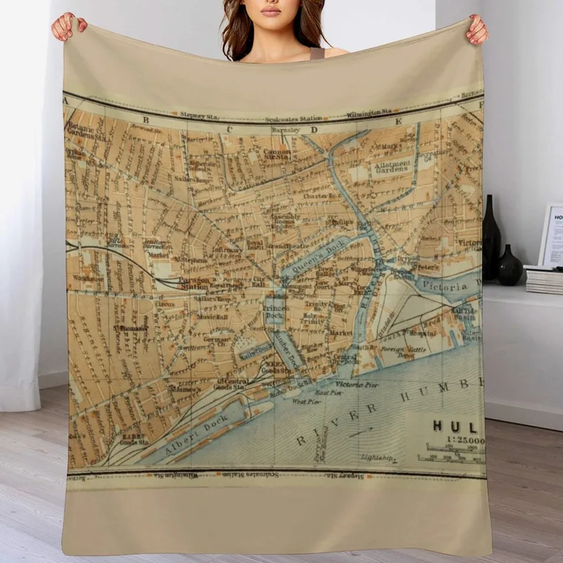 Home Office England - Vintage Hull England Map (1910) deken