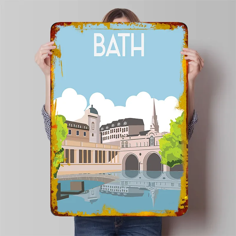 Home Office England - Bath Engeland Cityscape Metal Wall Art