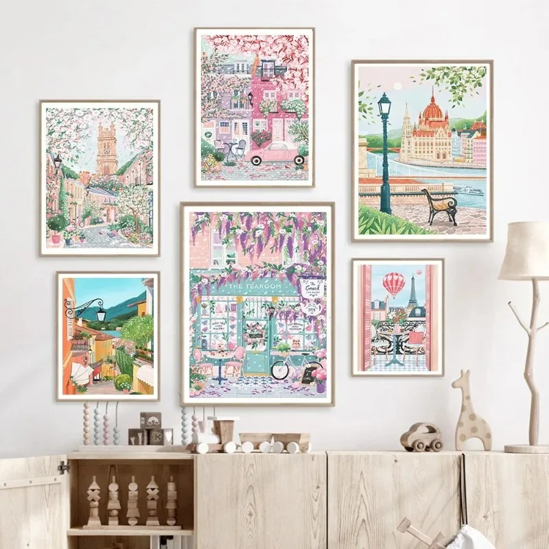 Home Office Of London - Parijs Londen Hongarije Reisposter en print