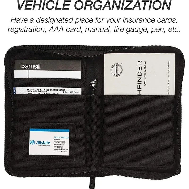 Rolling File Cart - Nylon Auto Registratie Verzekering Houder Rijbewijs