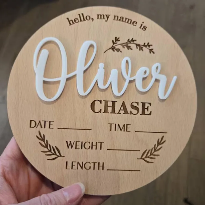Home Office Decor - 1Pc Aangepaste Baby Aankondiging Teken Houten