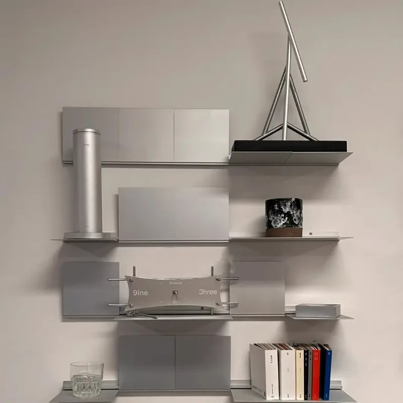 Rolling File Cart - Wandmontage aluminium opklapbaar rek Bauhaus zwevend