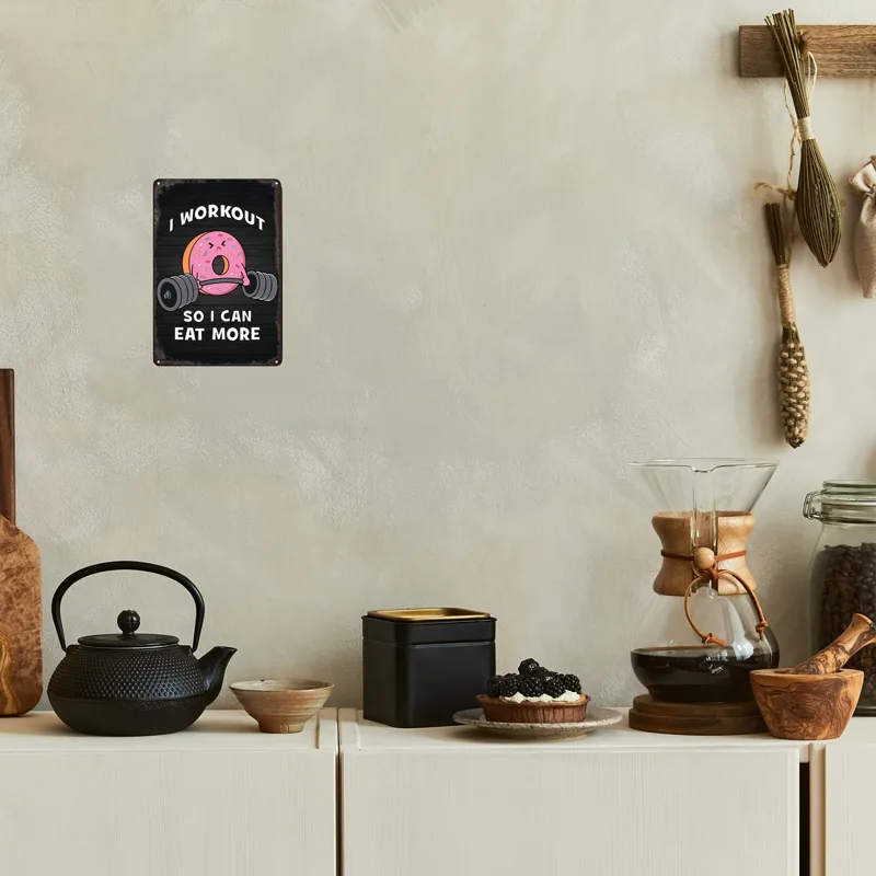 Home Office Room Inspiration - Leuk metalen retro-bord met de tekst