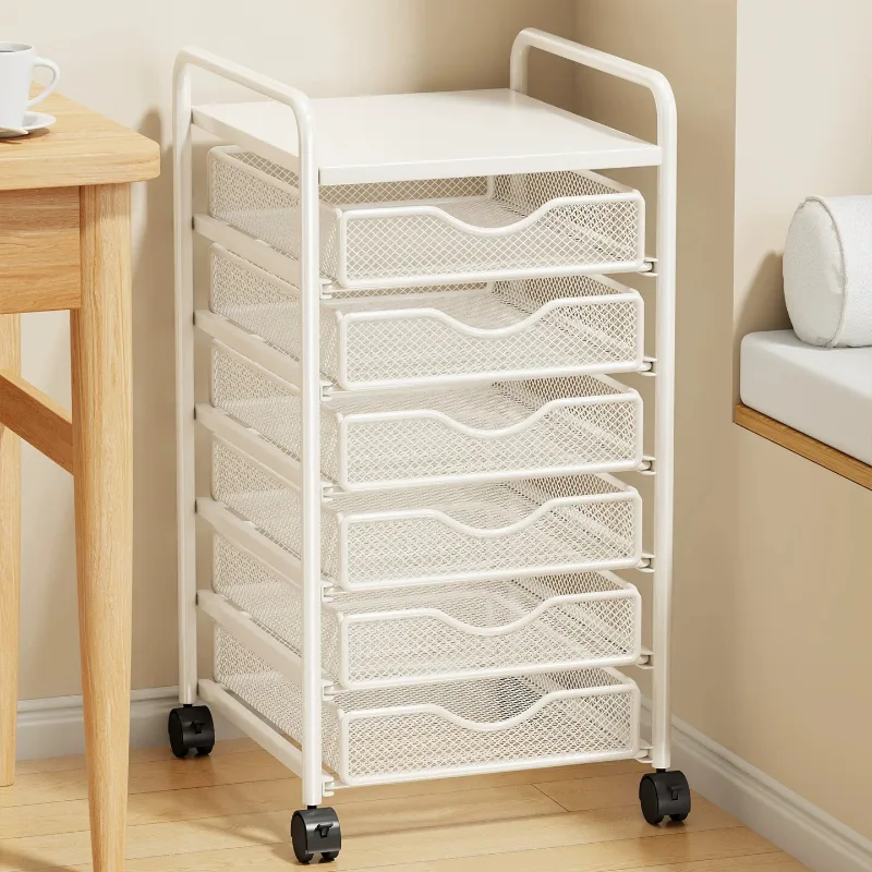 Rolling File Cart - Mobiele archiefkast voor op kantoor Meerlaagse