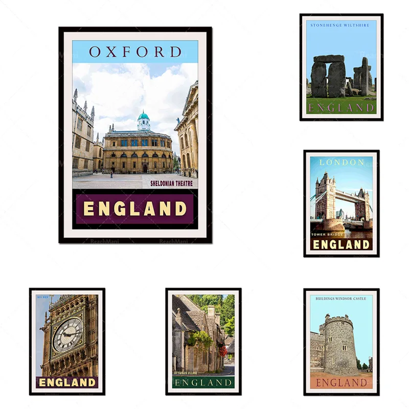 Home Office England - Engelse landschapsprint/poster voor huisdecoratie, kantoorgeschenken, vrienden
