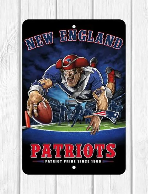 Home Office England - 1x, NIEUW ENGELAND PATRIOTS CUSTOM METALEN