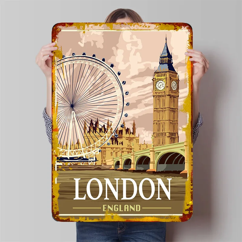 Home Office England - London England Landmark Metal Wall Art