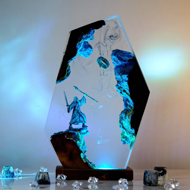 Home Office Decor - Filmscène Figuur Tafel Resin Lamp Magische