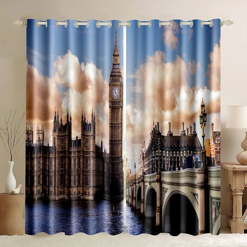 Home Office England - Londense gebouw-gordijnen Big Ben Tower Engeland
