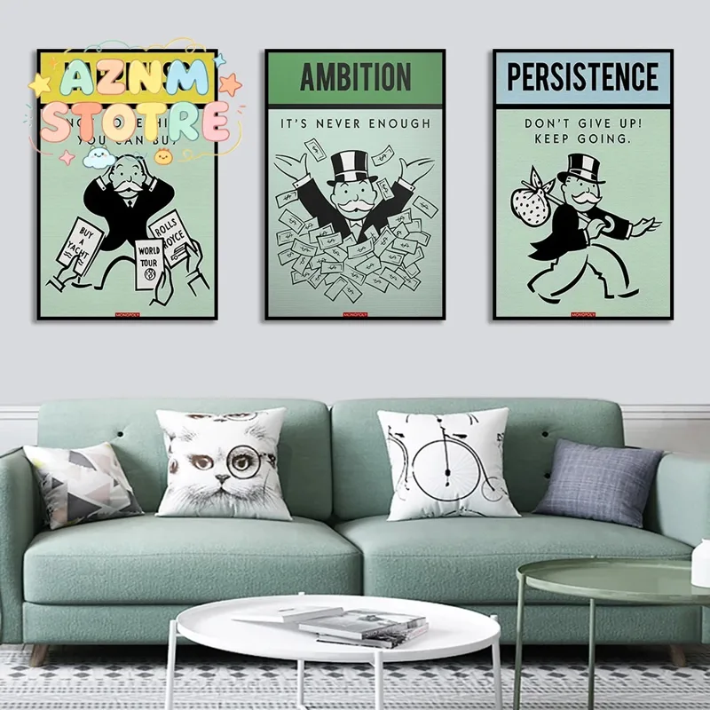 Home Office Room Inspiration - Monopoly Time Is Money Canvas Poster