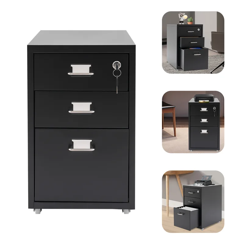 3-laags rechthoekige stalen ve - Rolling File Cart recensie en prijs