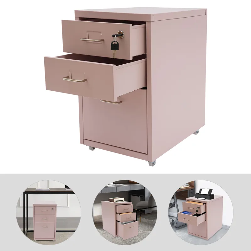 3-laags rechthoekige stalen ve - Rolling File Cart recensie en prijs
