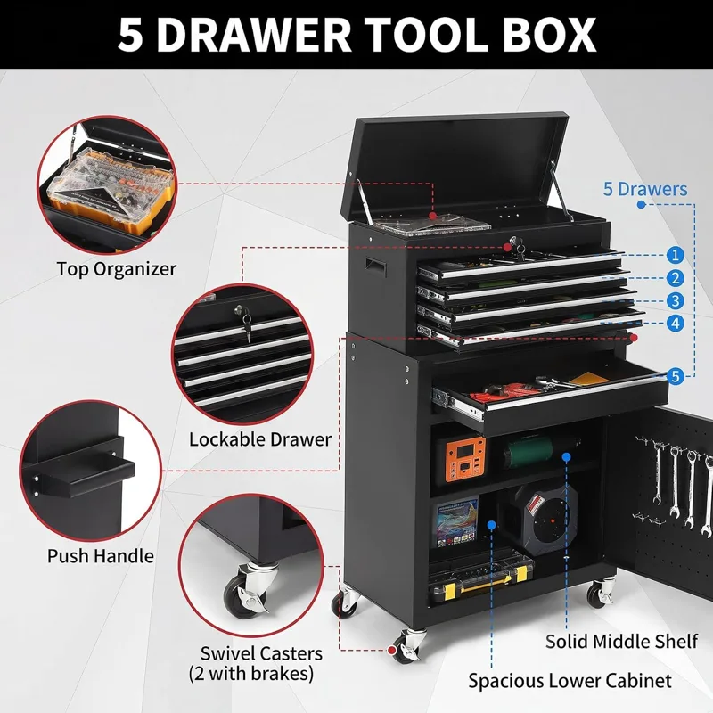 5-laden rolbare gereedschapska - Rolling File Cart recensie en prijs