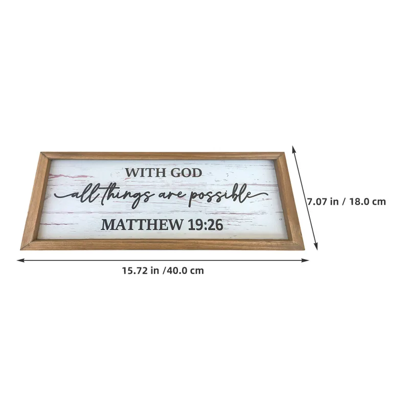 Rustieke houten Bijbel wandpla - Home Office Room Inspiration recensie en prijs