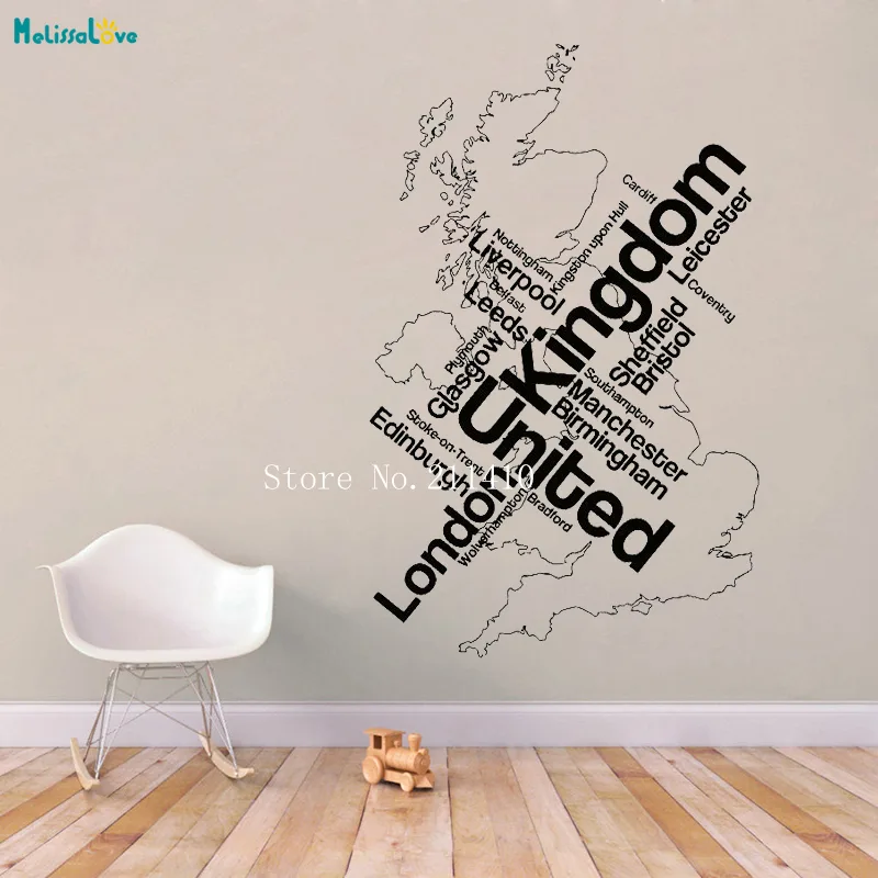 Muursticker Kaart Londen Unied - Home Office England recensie en prijs