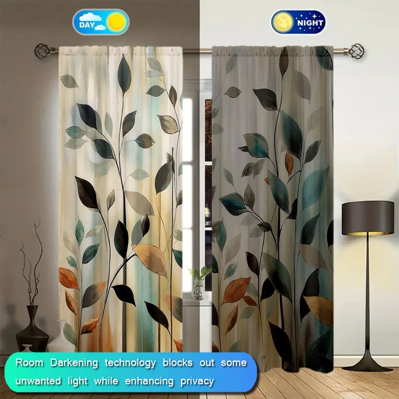 2 panelen abstracte gordijnen  - Home Office Room Inspiration recensie en prijs
